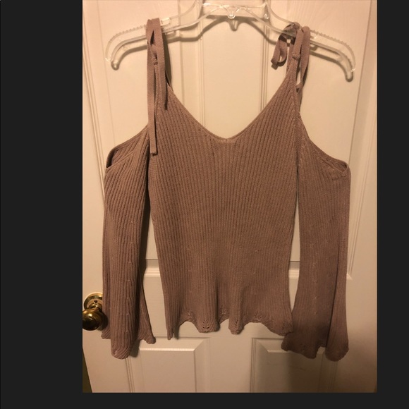 Flying Tomato Cold Shoulder Ribbed Sweater - Picture 2 of 2